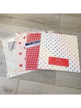 4 Mix Hearts All Over Print Gift Wrapping Paper Red Pink DIY Crafts Art Love